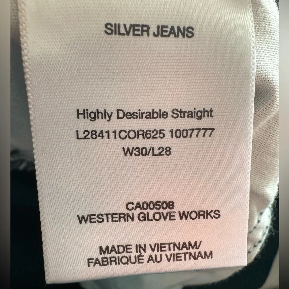 Silver Jeans Co Teal Highly Desirable Straight Corduroy Pants Womens Size 30